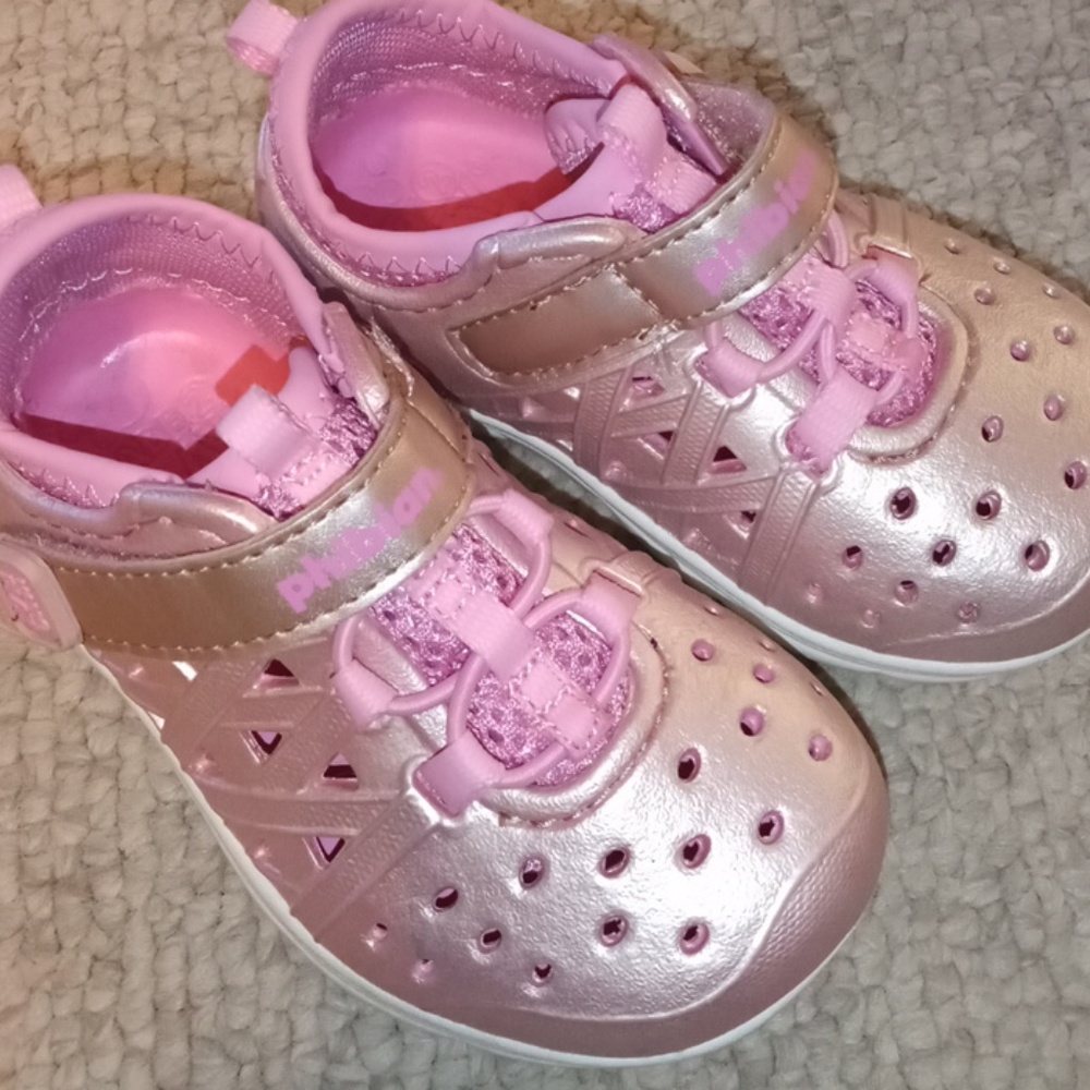 Pink metallic sneakers